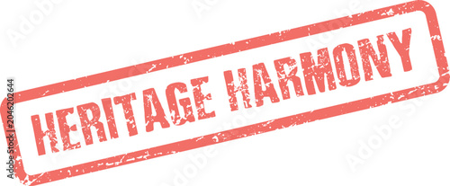 Tableau sur toile Red distressed grunge stamp featuring Heritage Harmony for cultural balance and