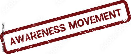 Принти на полотні Red distressed rectangular stamp prominently displaying the impactful phrase AWA