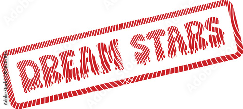 Tableau sur toile Red distressed rubber stamp effect displaying the words Dream Stars for aspiring