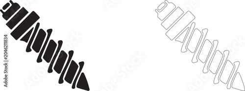 Foto Space drill vector icon, planetary auger symbol, soil sampling screw, cosmic geological research, science and resource mining