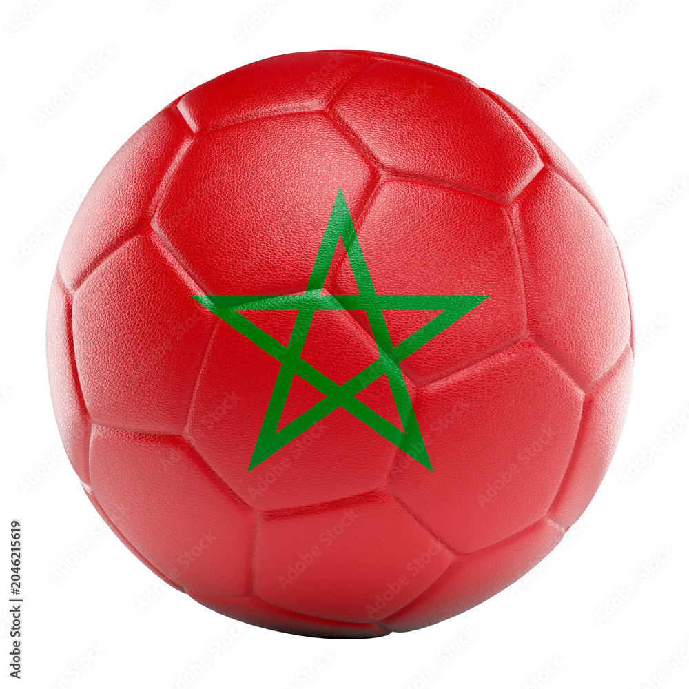 Naklejka premium Morocco national football team soccer ball 3d