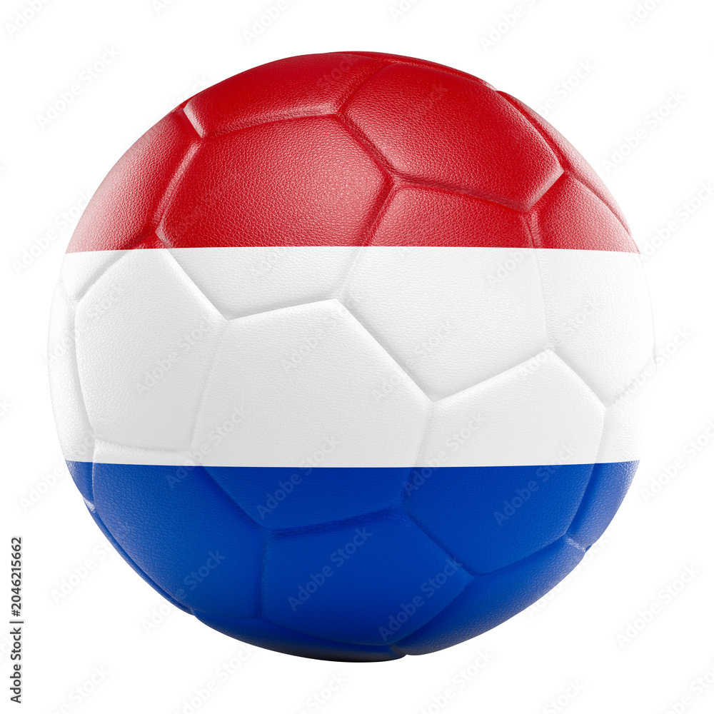 Naklejka premium Soccer ball 3d netherlands flag