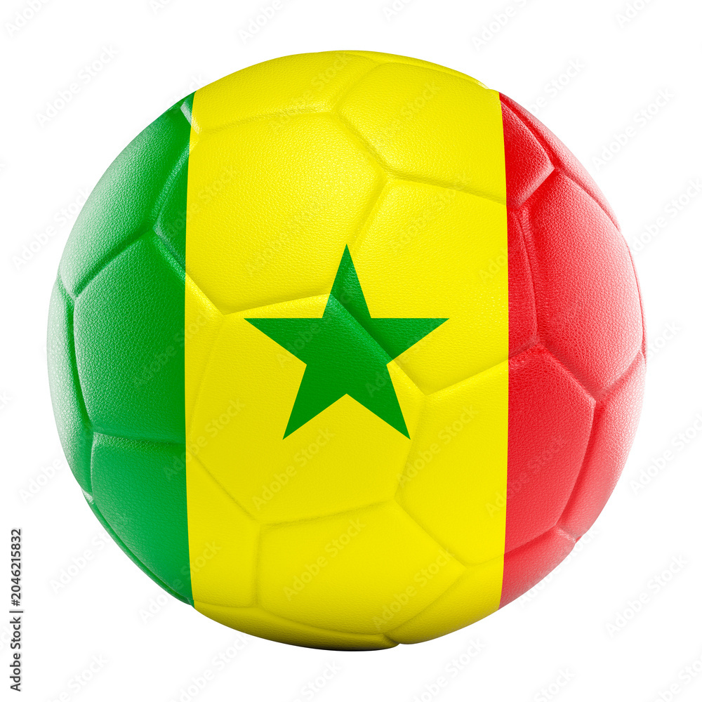Fototapeta premium Senegal flag soccer ball 3d