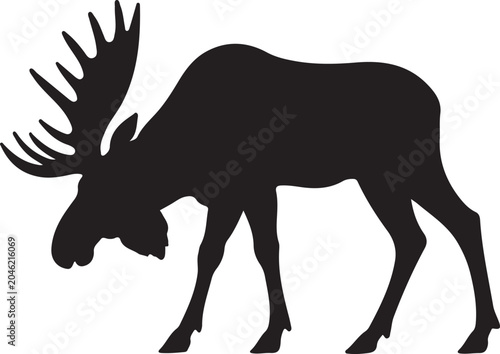 Cuadro en lienzo Majestic Moose Silhouette Wildlife Vector