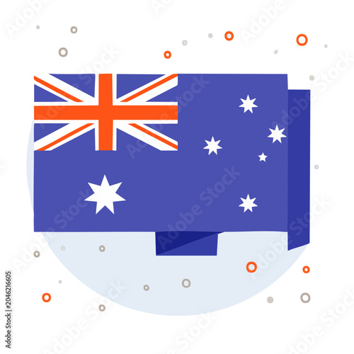 Australian flag on a computer screen, flat design