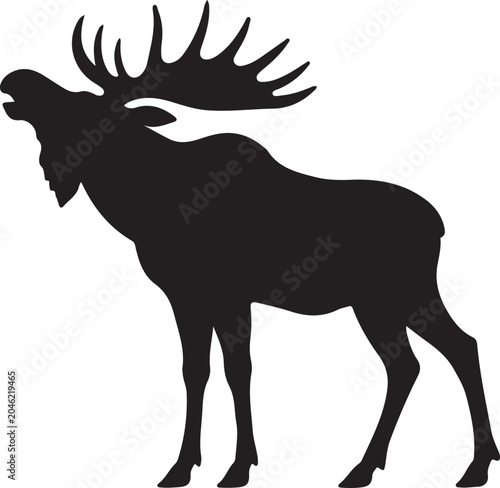 Tableau sur toile Majestic Moose Silhouette Wildlife Vector