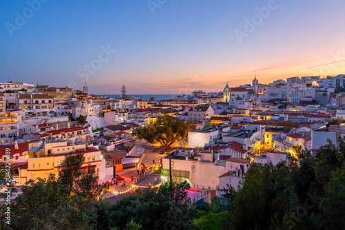 Old Town of Albufeira Algarve Portugal at Dusk