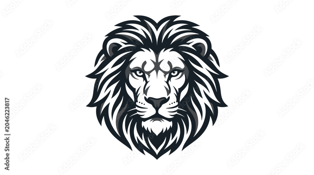 Obraz premium lion head vector illustration