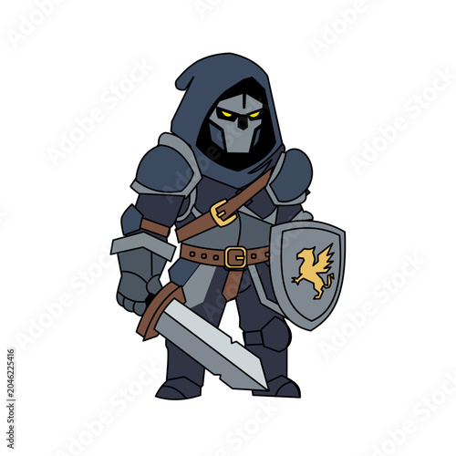 Medieval Warrior Character Vector Illustration