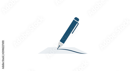 Blue pen writing on paper.