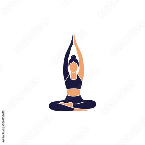 Woman in yoga pose sitting cross-legged.
