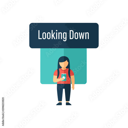Woman looking down at phone.