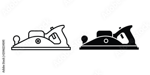 Woodworking Hand Plane Outline and Silhouette for Craftsmanship and DIY Projects