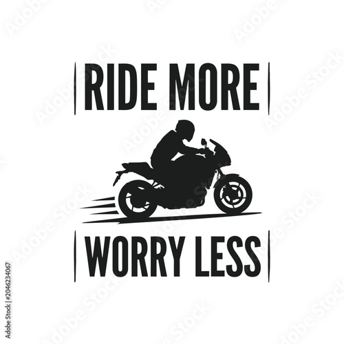 Canvastavla Motorcycle Silhouette With Typography On White Background