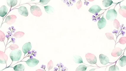 Watercolor floral border design