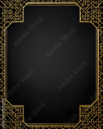 Luxury Metallic Background with Elegant Golden Mesh Frame