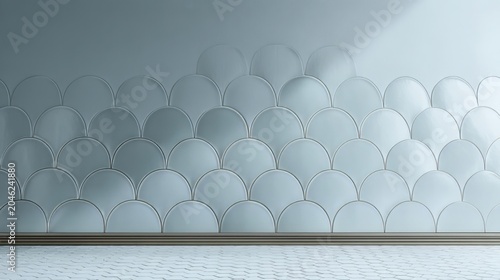 Modern wall design with decorative patterns in a narrow space