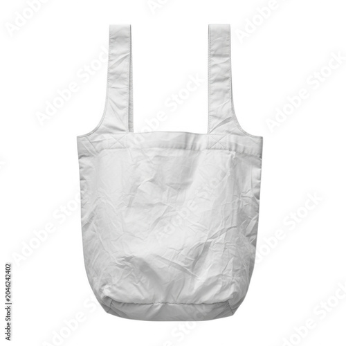 Minimalist white canvas tote bag with shoulder straps
