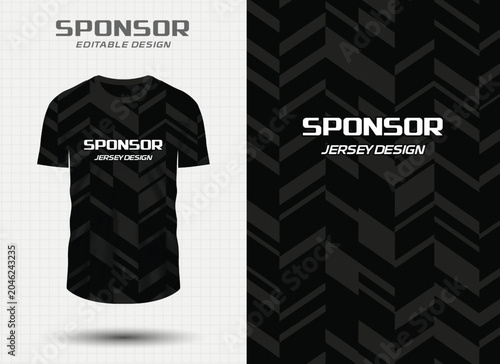 Black abstract geometric sports tshirt jersey design