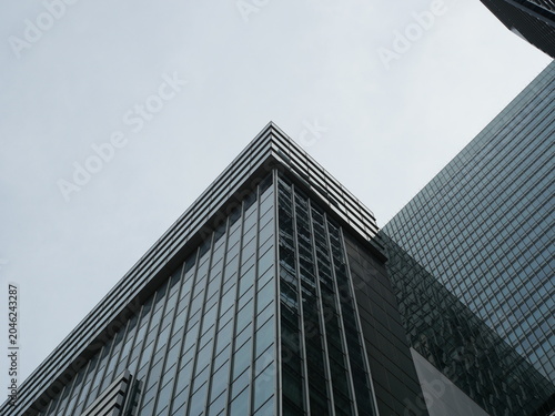 Photos Glass Office Building Under Clear Blue Sky, Modern City Architecture Background