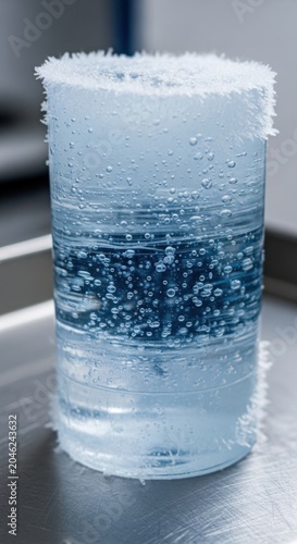 Frozen cocktail, icy drink, blue beverage, frosty glass