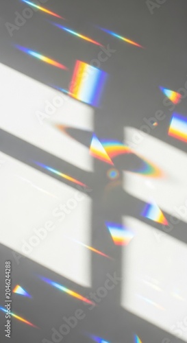 Holographic, prismatic, rainbow light effects, abstract background