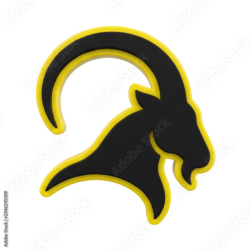 Black and Yellow Capricorn Zodiac Symbol