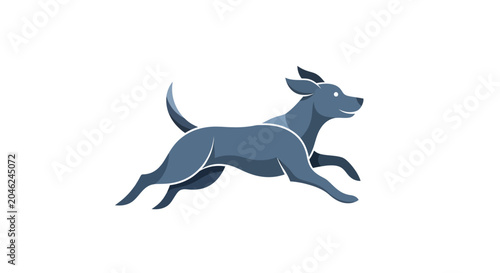 Foto Greyhound dog running fast outdoors.