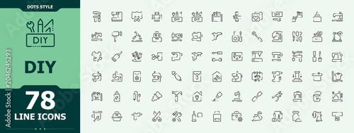 Obraz na plátne Diy vector line icon set