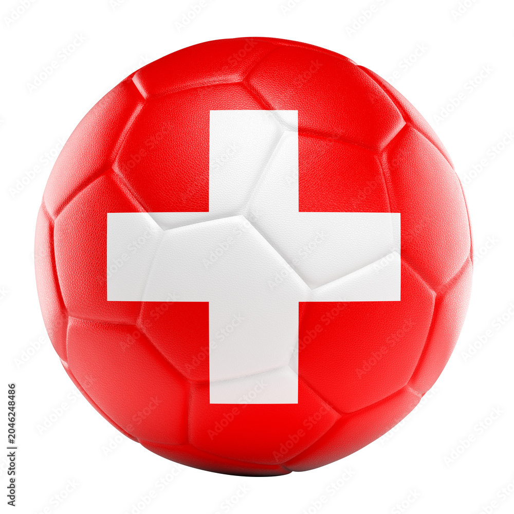 Fototapeta premium Switzerland national football 3d ball