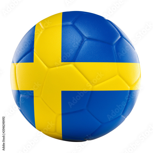 Sweden flag soccer ball 3d