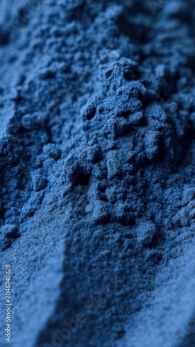 Blue powder on a surface during a creative project