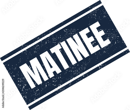 Foto Matinee rubber stamp sign in a rustic vintage style for cinema and theater event