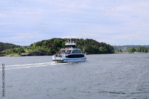 Canvas Print Ferry on the fjord