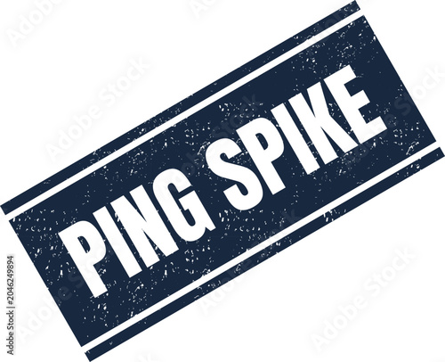 Photos Ping Spike blue textured rubber stamp icon representing high latency and network