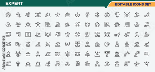 Foto Expert line icon set
