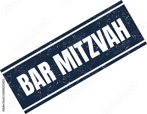 Bild auf Leinwand Vintage style rubber stamp with the text bar mitzvah in dark blue grunge ink tex