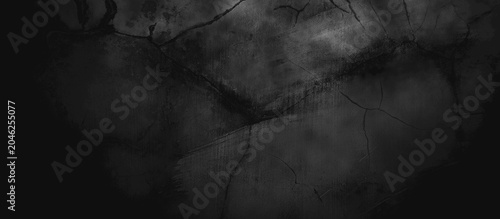Foto Ideal for background textures or architectural designs, this image features dark grey stone with intricate branching cracks and deep textures