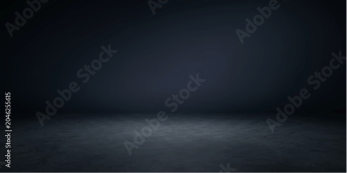 Slika na platnu Dark Studio Space: An empty, dimly lit studio with a concrete floor and dark background, perfect for product display or dramatic portraiture