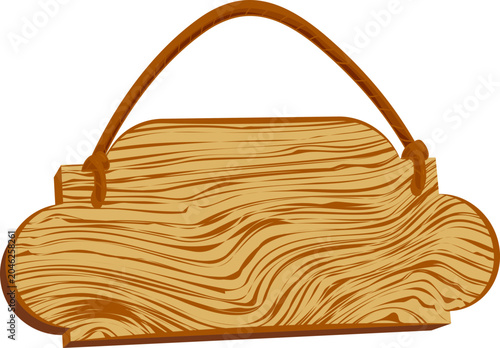 Rustic Cloud Shape Wooden Hanging Icon