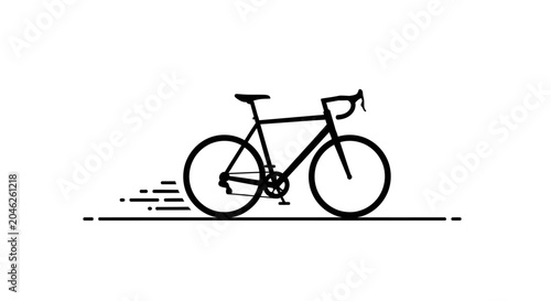 Modern bicycle in motion fast speed.