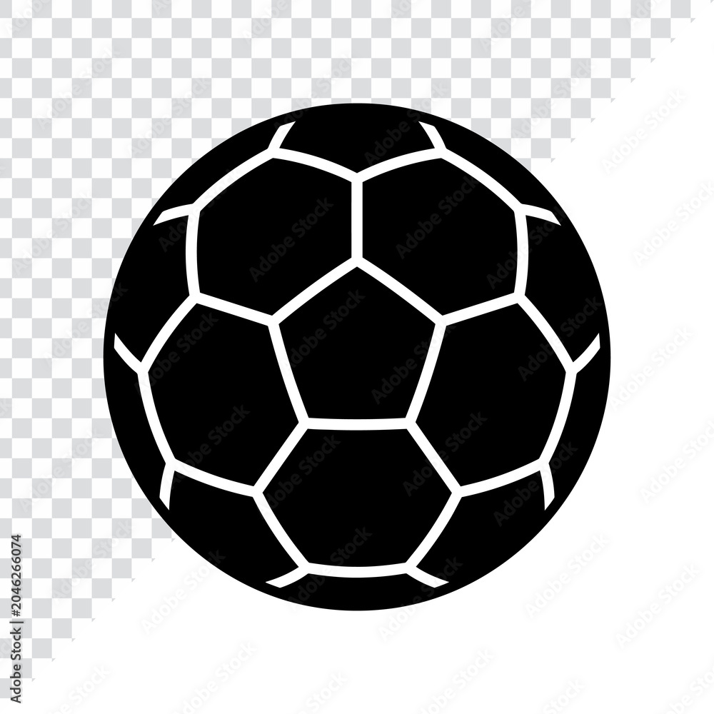 Naklejka premium Black and white soccer ball icon isolated on transparent background, isolated on white background, Vector