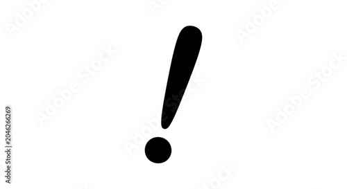 Foto Black Exclamation Point Symbol Isolated on White.