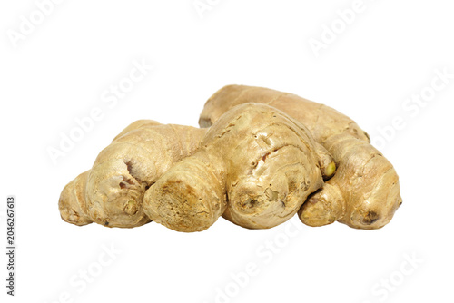 Ginger root isolated on white background
