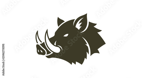 Photos Wild Boar Head Silhouette Graphic Design.