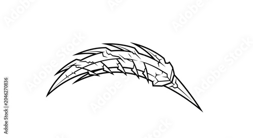 Stylized Dragon Claw Illustration with Sharp Edges and Cracked Texture.