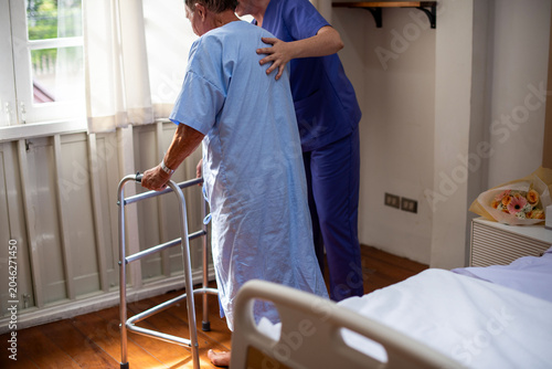 Obraz na plátne Elderly care assistance support compassion