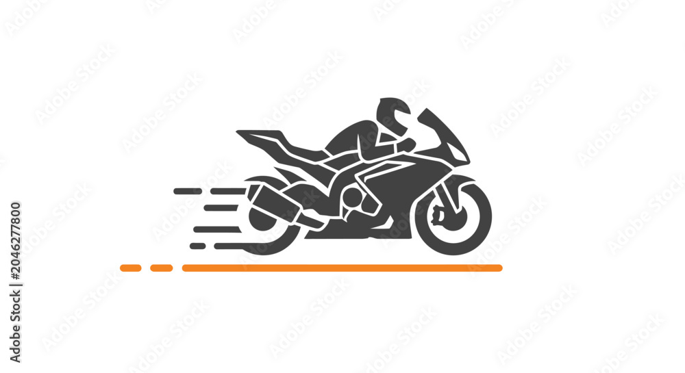 Obraz premium Rider on a racing motorcycle.