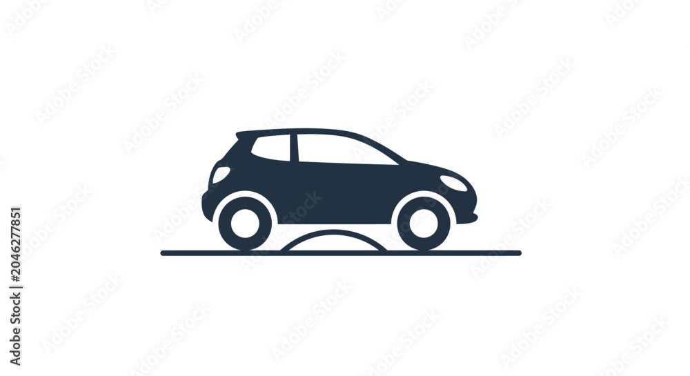 Fototapeta premium Small Car Side View Illustration.