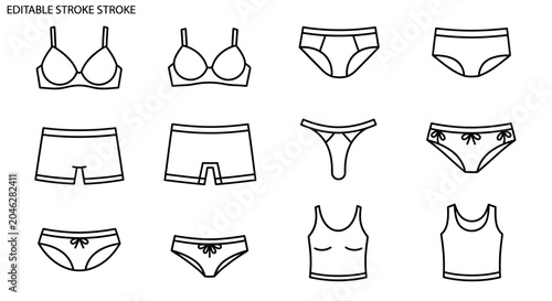 Foto Various Womens Underwear and Lingerie.